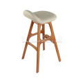 Faux leather and cotton line bar stool